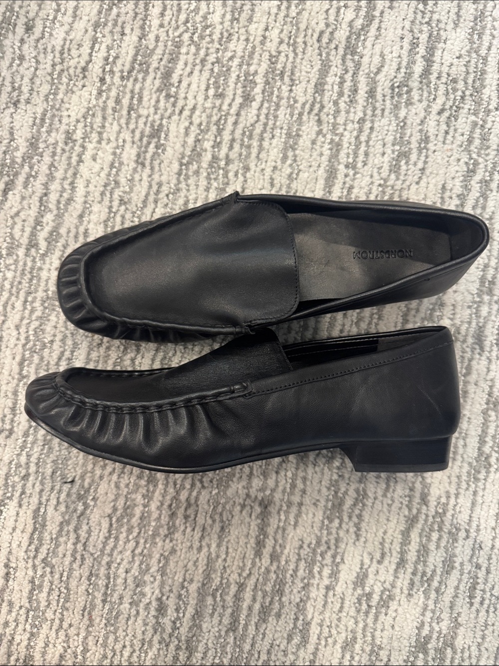 Black Leather Slip-On Moccasin Loafers - Picture 5 of 8